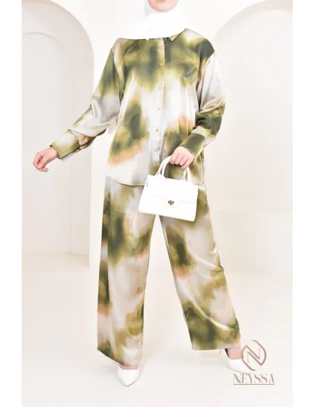 Ensemble chemise palazzo ample moderne et modeste, idéal femme hijabi