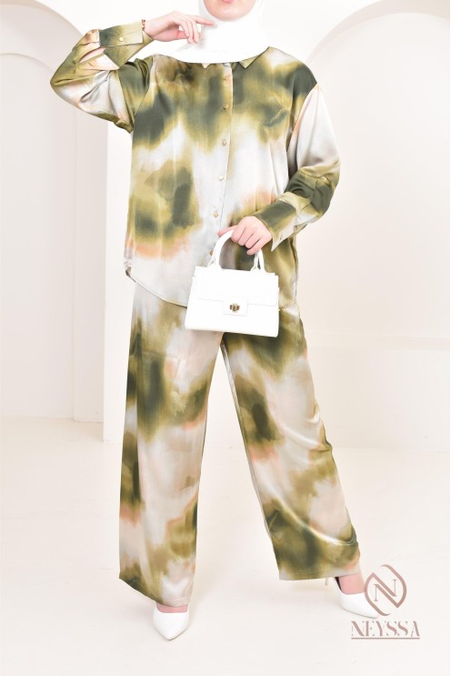 Ensemble chemise palazzo ample moderne et modeste, idéal femme hijabi