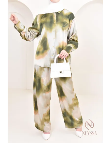 Ensemble chemise palazzo ample moderne et modeste, idéal femme hijabi