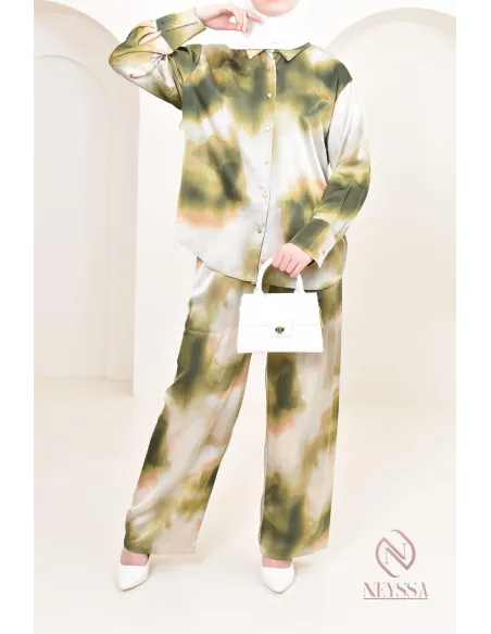 Ensemble chemise palazzo ample moderne et modeste, idéal femme hijabi