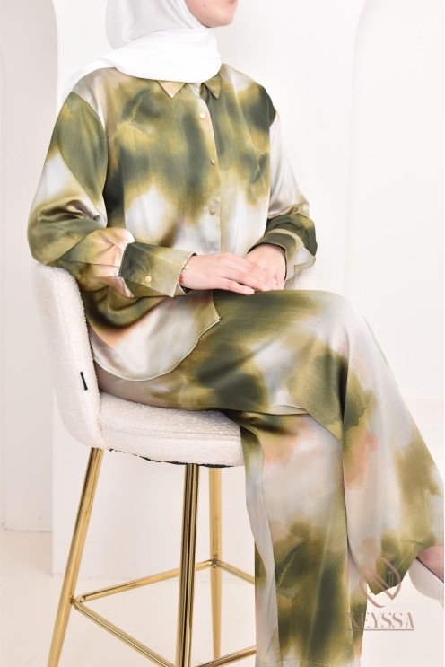 Ensemble chemise palazzo ample moderne et modeste, idéal femme hijabi