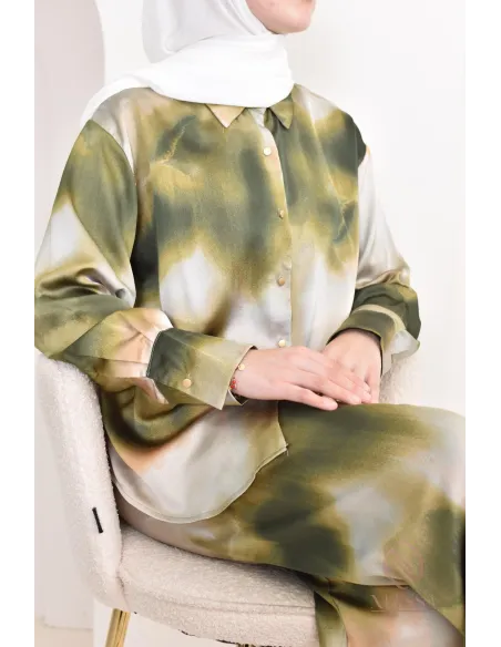 Ensemble chemise palazzo ample moderne et modeste, idéal femme hijabi