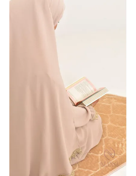 Abaya de prière à dentelles hijab intégré en jazz, femme musulmane