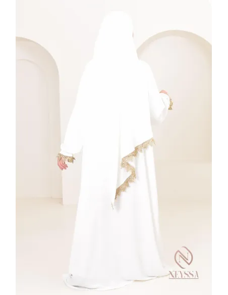 Abaya de prière à dentelles hijab intégré en jazz, femme musulmane