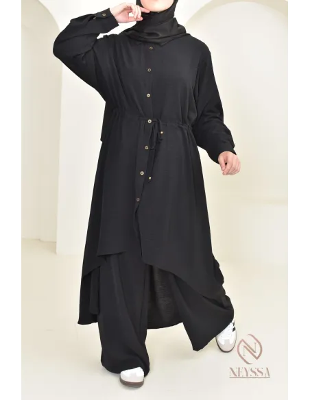 Long shirt tunic set with pants, in jazz, loose fit