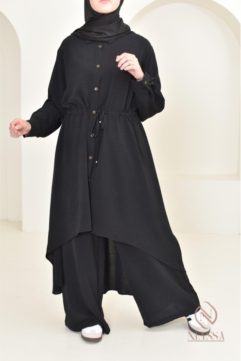 Long shirt tunic set with pants, in jazz, loose fit