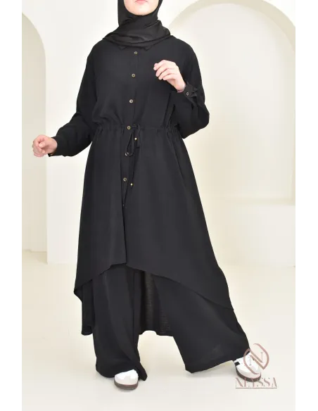Long shirt tunic set with pants, in jazz, loose fit