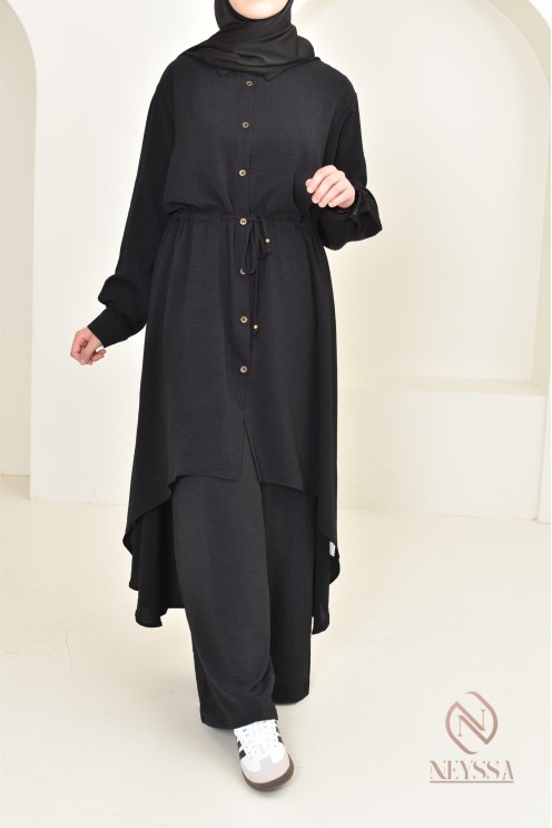 Long shirt tunic set with pants, in jazz, loose fit