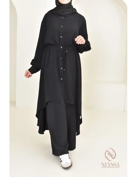 Long shirt tunic set with pants, in jazz, loose fit