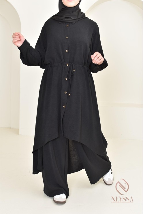 Long shirt tunic set with pants, in jazz, loose fit