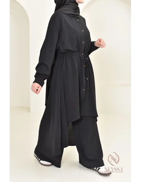 Long shirt tunic set with pants, in jazz, loose fit