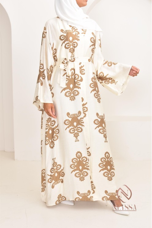 Langes Kleid mit Drucken, ideal für den Sommer 2024, leicht und fließend 