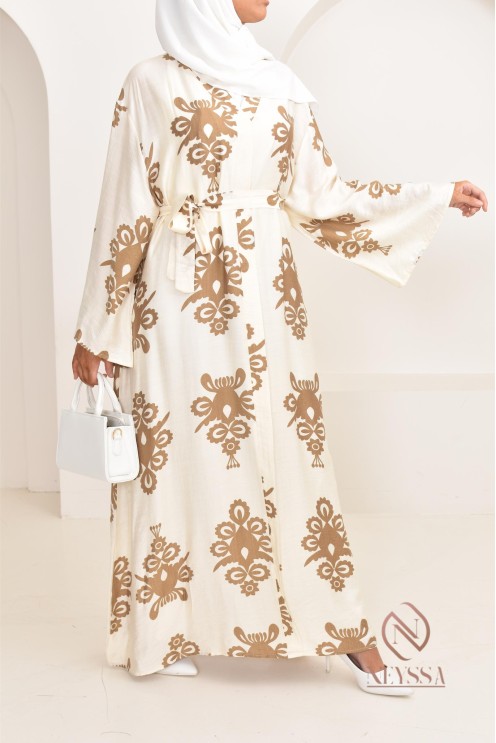 Langes Kleid mit Drucken, ideal für den Sommer 2024, leicht und fließend 