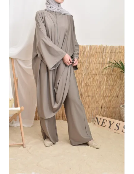 Langer Burkini mit Masturbationsschnitt, ideal für den Sommer