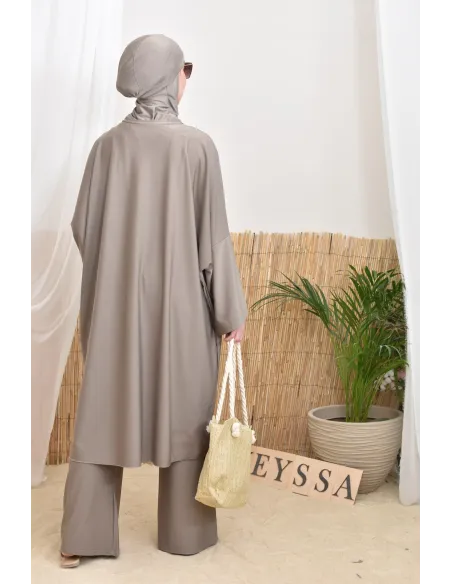 Langer Burkini mit Masturbationsschnitt, ideal für den Sommer