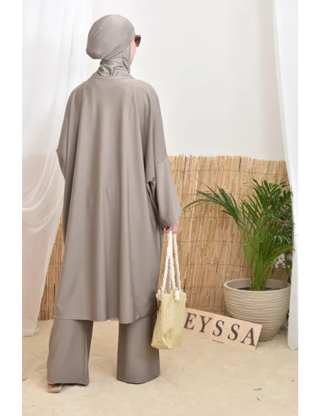 Langer Burkini mit Masturbationsschnitt, ideal für den Sommer