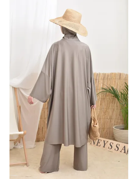 Langer Burkini mit Masturbationsschnitt, ideal für den Sommer