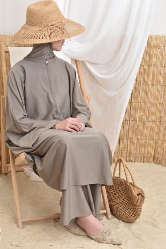 Burkini long mastoura cut, ideal summer 2024, pool burkini, hijabi 2