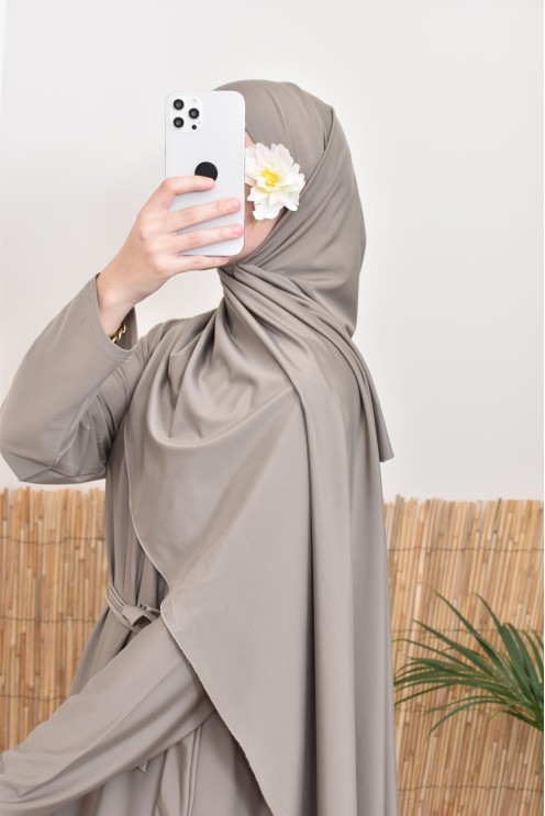 Langer bescheidener Burkini für verschleierte Frauen, Hijab zum Binden