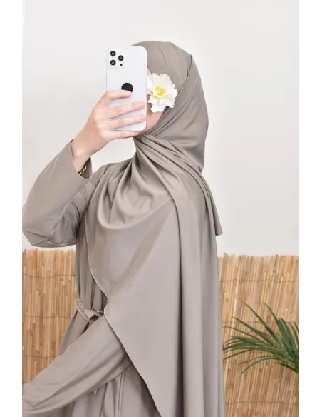 Langer bescheidener Burkini für verschleierte Frauen, Hijab zum Binden