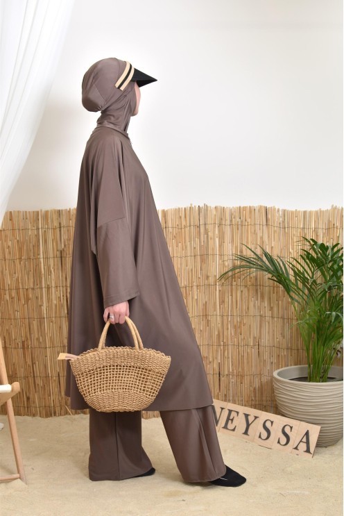 Women's hijabi burkini, mastour pair, high-quality fabric