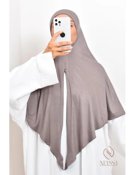 khimar jersey court, avec zip,idéal femme allaitante, pratique à enfiler