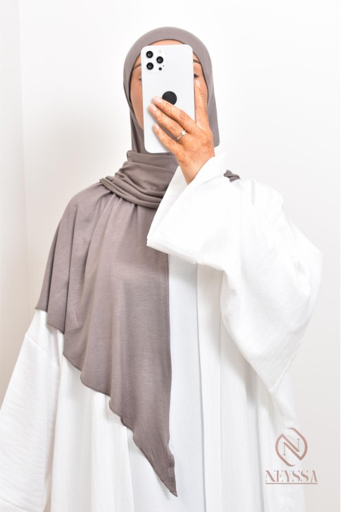 khimar jersey court, avec zip,idéal femme allaitante, pratique à enfiler