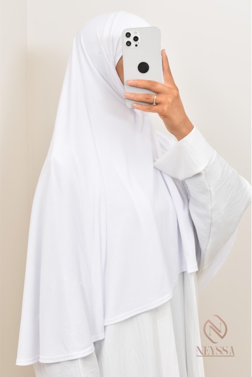 Khimar à enfiler rond lycra, idéal pour le quotidien, tissu fluide