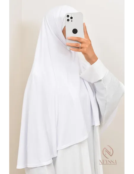 Khimar à enfiler rond lycra, idéal pour le quotidien, tissu fluide