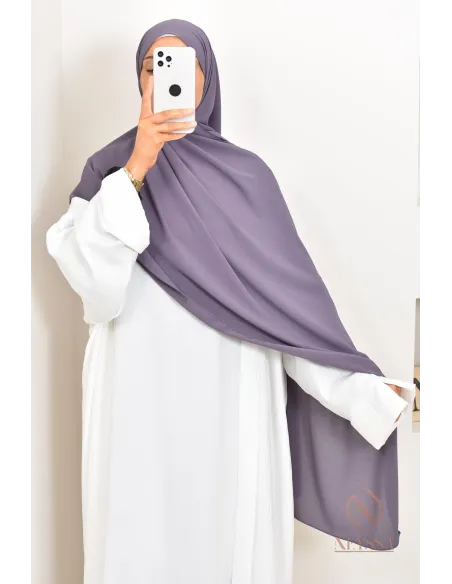 Maxi hijab mousseline opaque, grand hijab grand voile mega hijab 1m90