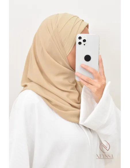 Inspiration hijab turc prêt à enfiler hijab simple bonnet croisé