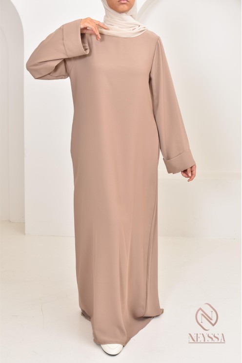 Abaya simple robe longue mastour soie de Médine pour femme voilée