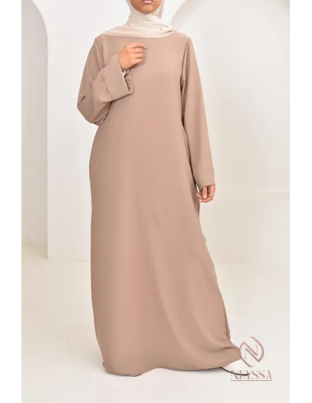 Abaya simple robe longue mastour soie de Médine pour femme voilée