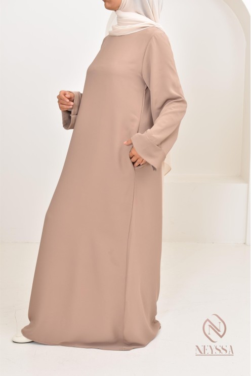 Abaya simple robe longue mastour soie de Médine pour femme voilée