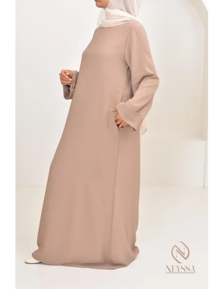 Abaya simple robe longue mastour soie de Médine pour femme voilée