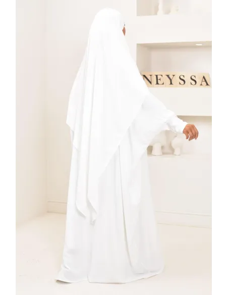 Ensemble abaya et khimar avec hijab intégré pas cher soie de jazz