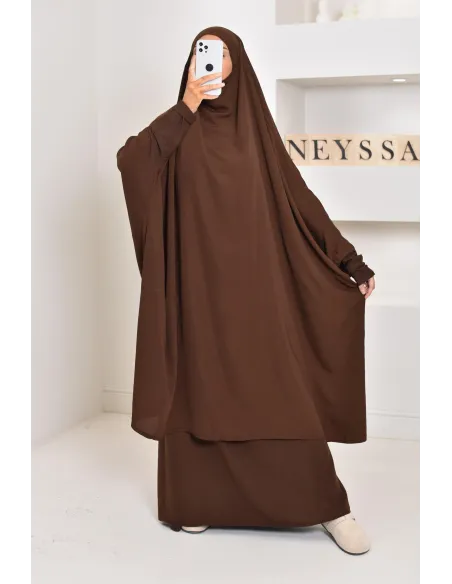 jilbab 2 pieces en wool peach haut de gamme et pas cher