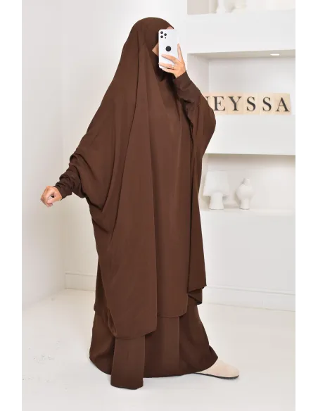 jilbab 2 pieces en wool peach haut de gamme et pas cher