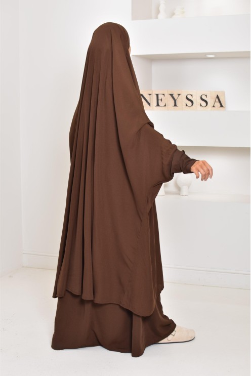 jilbab 2 pieces en wool peach haut de gamme et pas cher