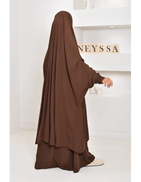 jilbab 2 pieces en wool peach haut de gamme et pas cher