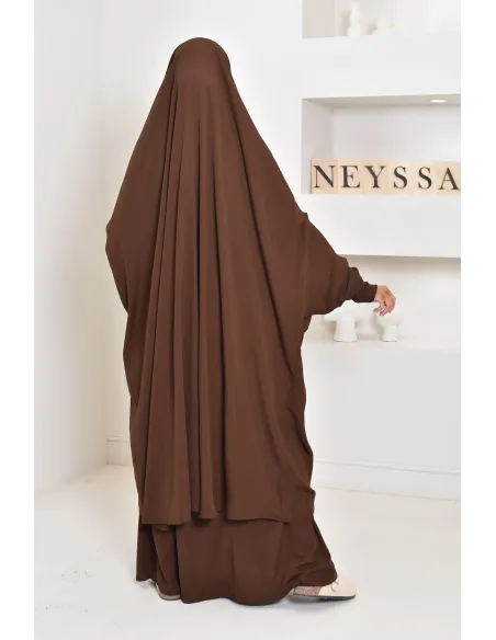 jilbab 2 pieces en wool peach haut de gamme et pas cher