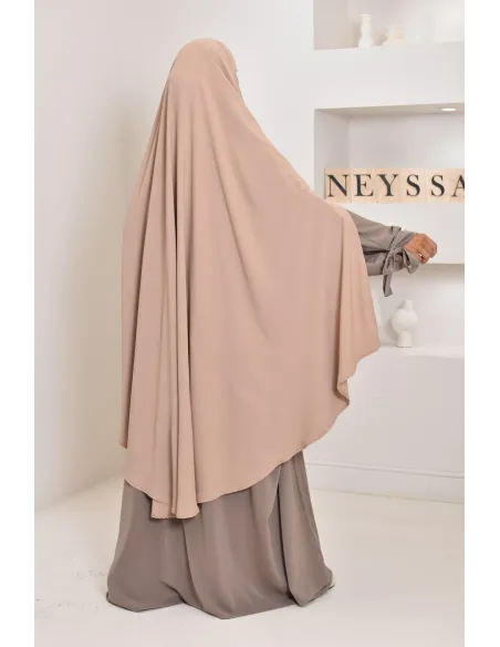 Long khimar 2 fentes en soie de Médine femme musulmane voilée. Parfait pour le quotidien.