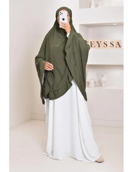 Khimar long Jazz avec volants, style indonésien, coupe légiférée