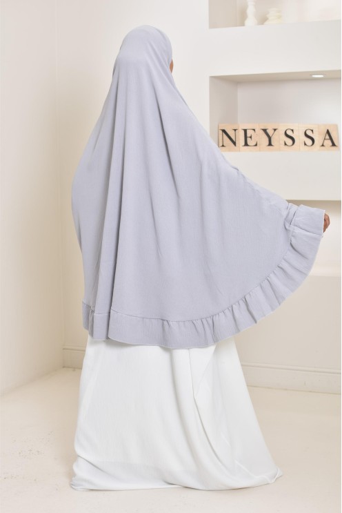 Khimar long Jazz avec volants, style indonésien, coupe légiférée