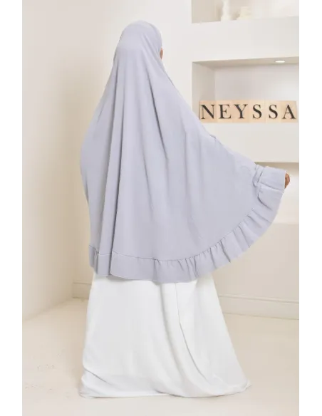 Khimar long Jazz avec volants, style indonésien, coupe légiférée