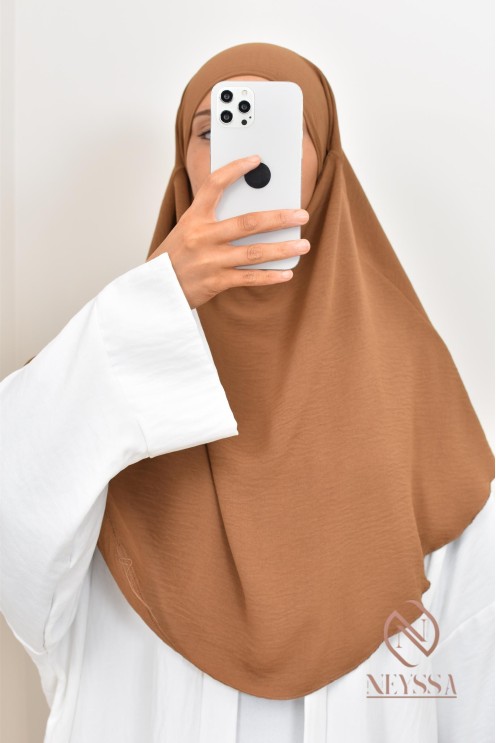 Khimar court rond fluide en jazz pas cher pour femme musulmane