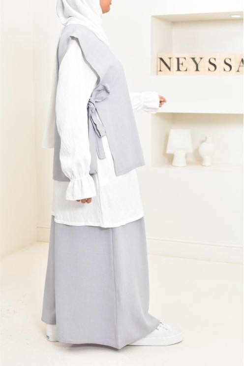 3-piece modest fashion set, tunic, long skirt, ideal for hijabi