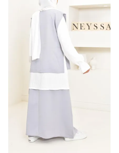 3-piece modest fashion set, tunic, long skirt, ideal for hijabi