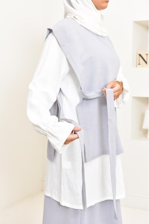 3-piece modest fashion set, tunic, long skirt, ideal for hijabi