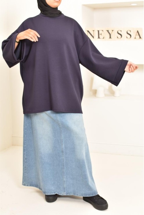 Pull style sweat oversize, idéal pour les hijabi sportives, outfit